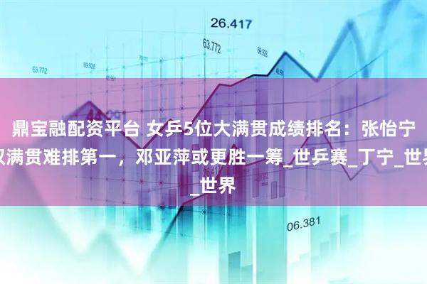 鼎宝融配资平台 女乒5位大满贯成绩排名：张怡宁双满贯难排第一，邓亚萍或更胜一筹_世乒赛_丁宁_世界